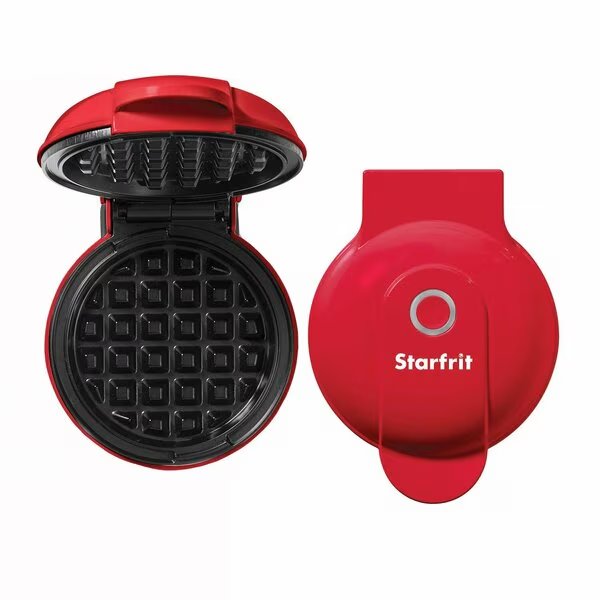 4-In. Electric Mini Waffle Maker, Red, Starfrit, Mfr#: 024725-006-0000